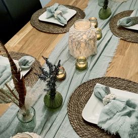 Chemin de table en gaze de coton