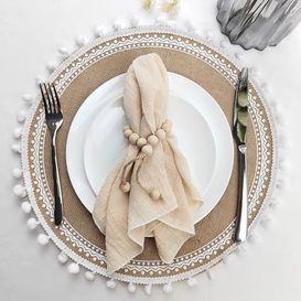 Serviette en gaz de coton beige