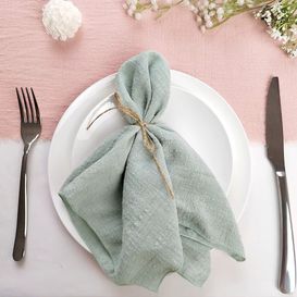 Serviette en gaz de coton vert