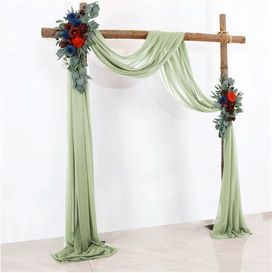 Voilage vert clair en mousseline de soie