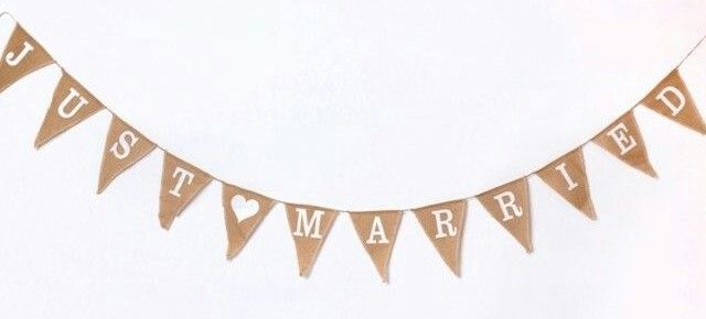 Guirlande "Just Married" en toile de jute