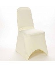 housse de chaise en lycra ivoire