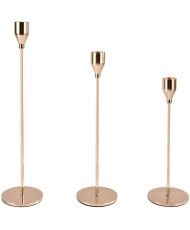 Trio de bougeoirs dorés