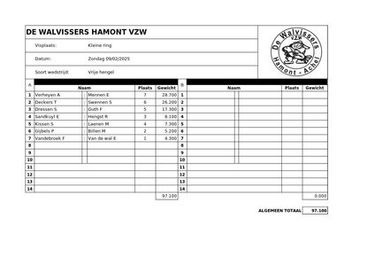 KR vrije hengel 09 feb