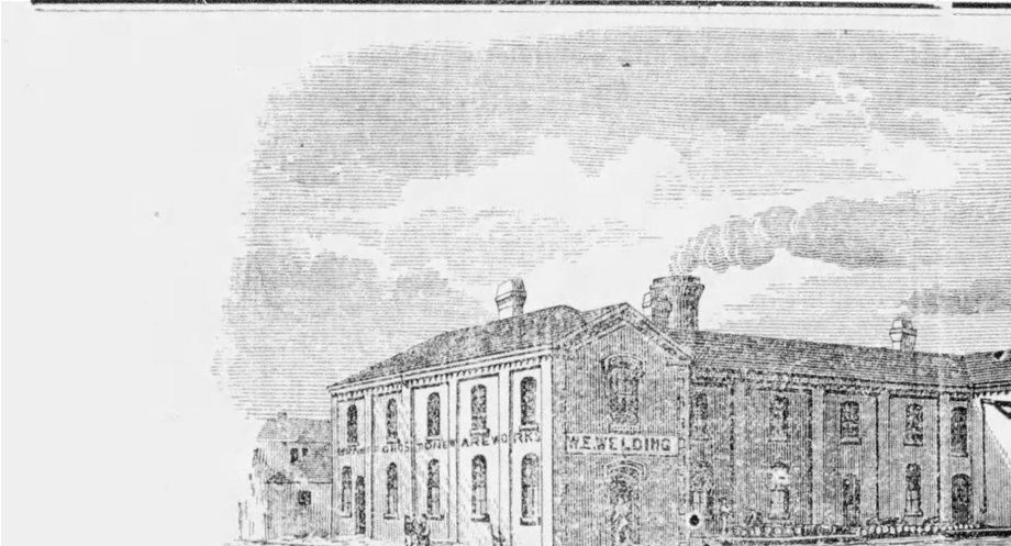 15.	Source : The Daily  Expositor, March 14, 1874, p 3. Voici cette gravure très fidèle de la manufacture nouvelle de Welding, d’après Beale Bros de Toronto. On peut y lire sur une façade W. E. Welding et sur l’autre Brantford Stoneware Works. Webster illustre en p. 20, une vue  fort différente de cette seconde manufacture, (« the only known view of the second pottery building, dira-t-il »), tirée du Illustrated Historical Atlas of the County of Brant de 1875.