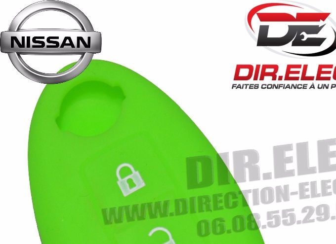 HOUSSE ETUI TELECOMMANDE CLE NISSAN 3 BOUTONS VERT