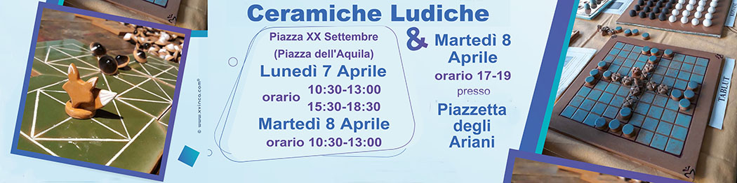 giocare con i giochi da tavoo in ceramica nelle giornate del 7 e 8 aprile a ravenna