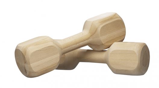 Houten apporteerblokken.