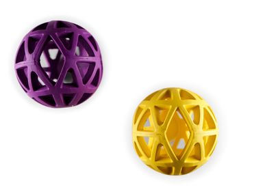  Rubber holle bal geel of paars.