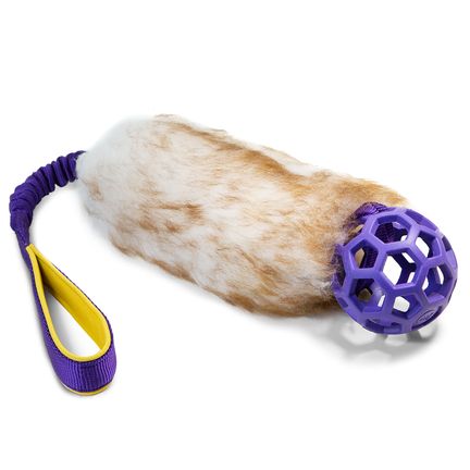 Sheepskin bungee with JW Pet Hol-EE Roller