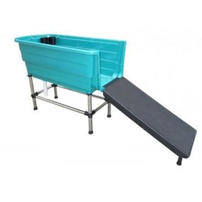 TOPMAST HONDENBAD KUNSTSTOF MET AFVOERSLANG - 60 X 124 X 90 CM + KUNST