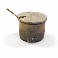 Cylinder sukkerskål raku 