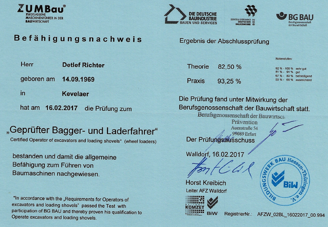 Befähigungsnachweis