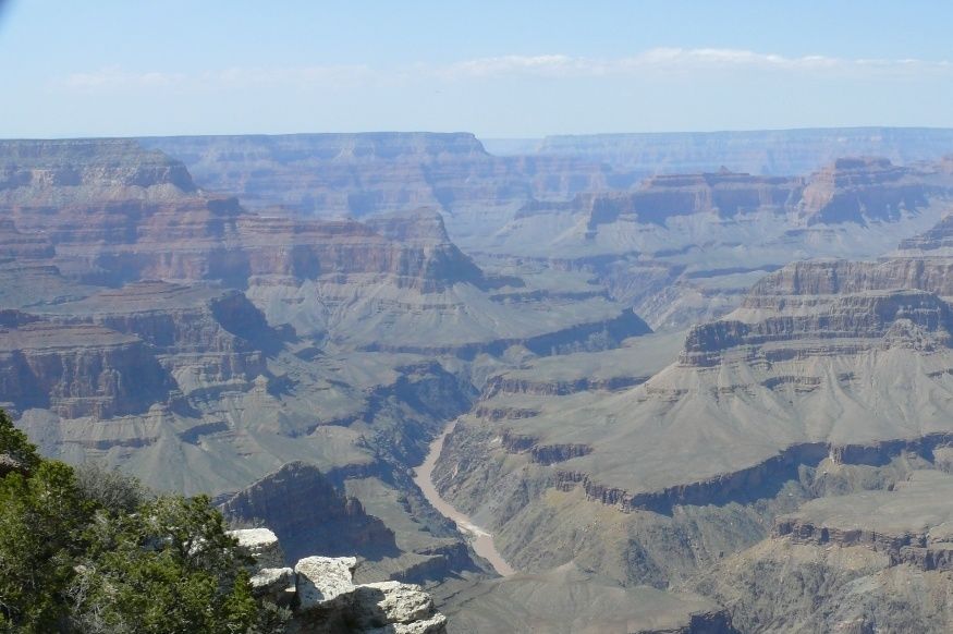 The Colorado River running through Grand Canyon