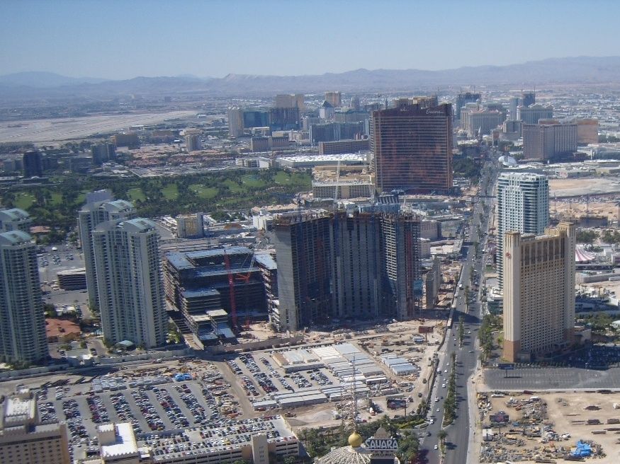 View of Las Vegas Strip from the top of the Stratosphere Hotel