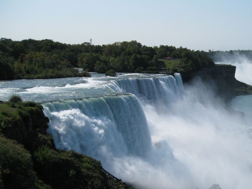 American Falls with Niagara Falls in the background