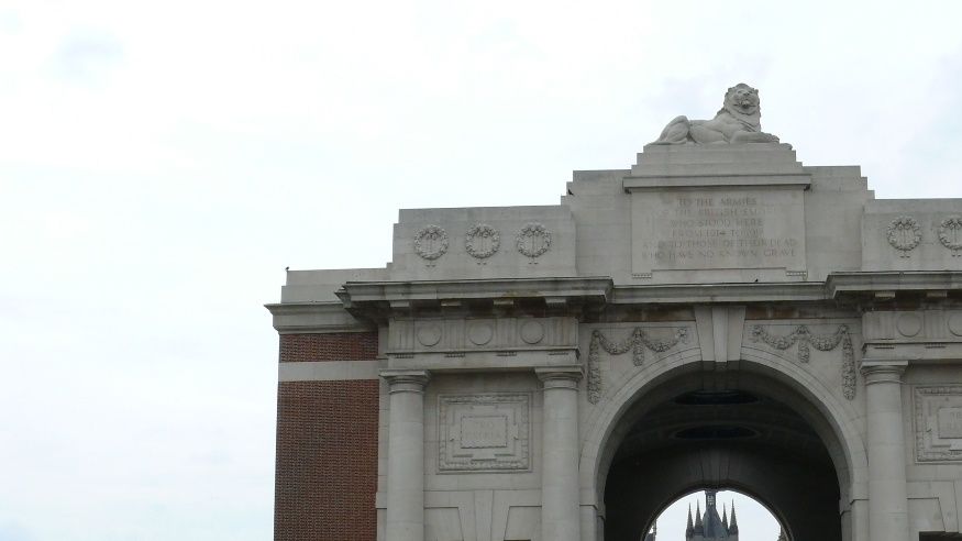 The Menin Gate, through which lies the town of Ypres