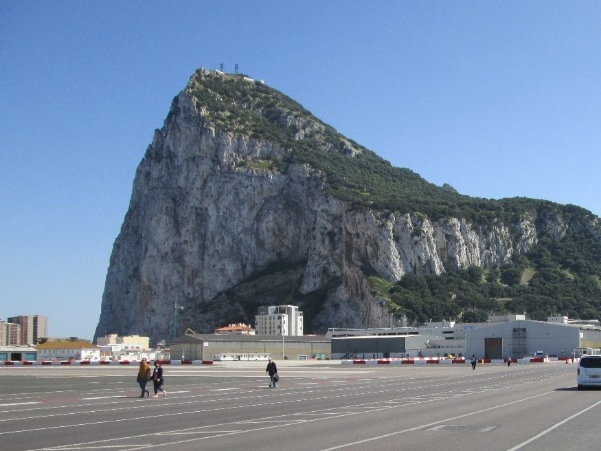 Having crossed the Spanish border with the RAF runway running left to right.