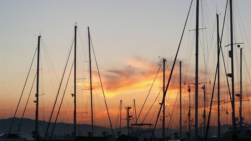 Sunset over the marina