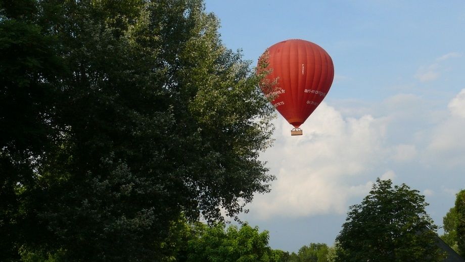 The balloon cleared the toilet block