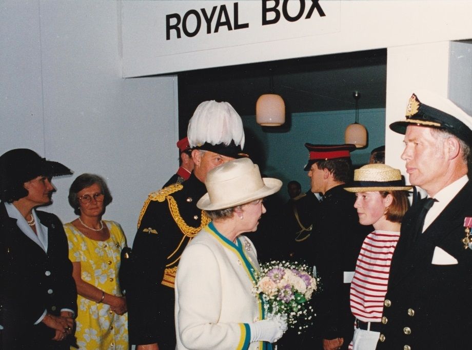 Nicola is presented to HM The Queen after the performanace