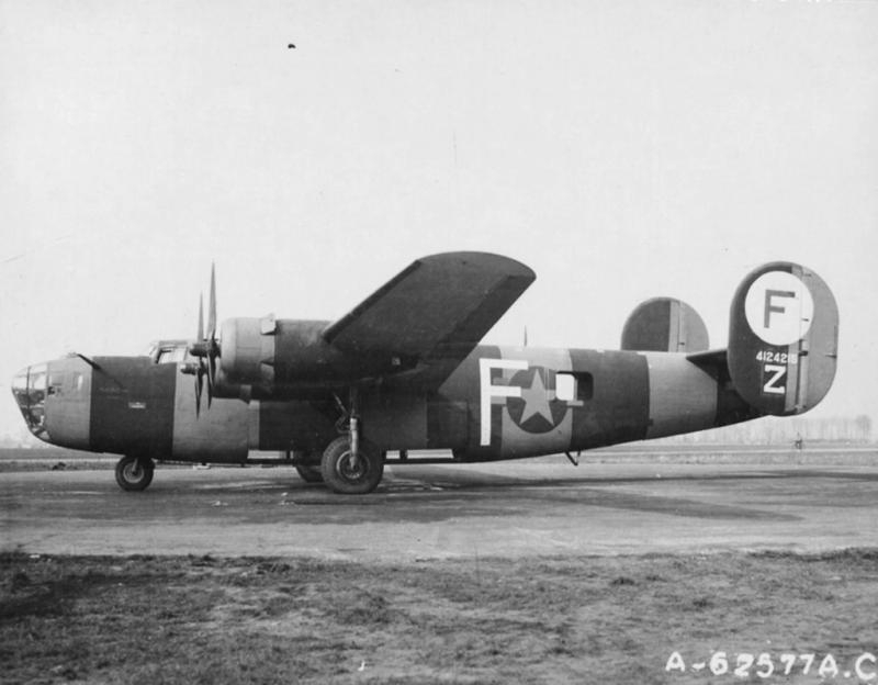 A bomber of the 445th Bomb Group at Tibenham