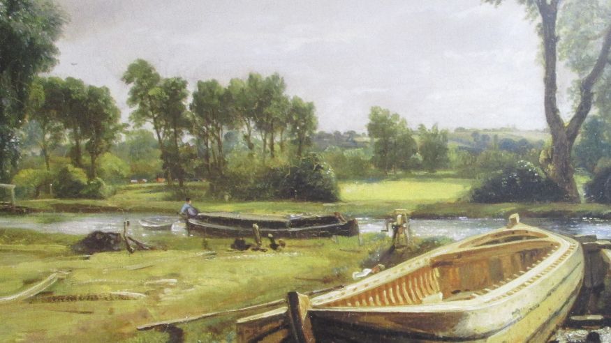 'Boatbuilding near Flatford Mill'