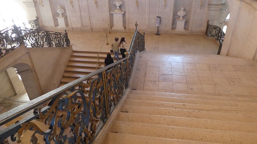 The stairs to the upper accommodation.