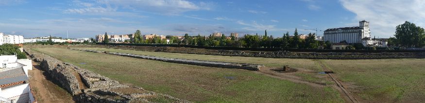 Circus Maximus where chariot races were held around the oval gtrack