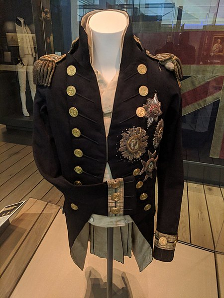 Nelson's tunic now in the Greenwich Museum