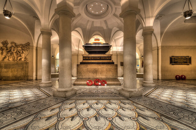 Nelson's tomb in St Paul's Cathedral