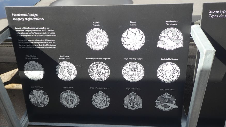 Examples of the regimental insignia needed to be engraved on headstones.