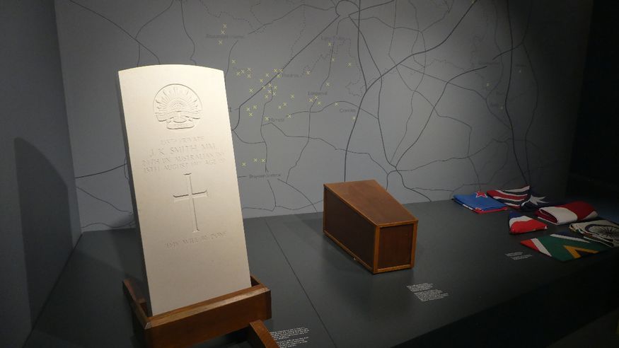 When bodies which have been identified are buried. The remains used to be laid to rst in small coffins, now all internements are done in full sized coffins. Within one hour of the internment garnderds ensure that the new grave cannot be defferentiated from established graves.