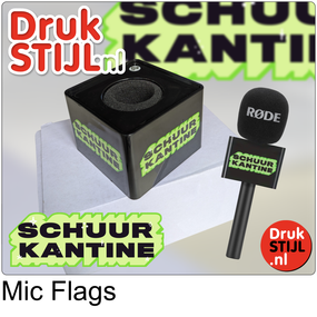 MIC FLAG DRUKSTIJL zwart vierkant
