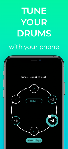 drum tuner EZ - drum tuning app for Android & iOS - lug tuner mode provides tuning suggestions to efficiently clear your drum head