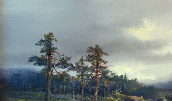 Fossebrus. 60x100cm.Olje på linlerrete. MMXIX.I