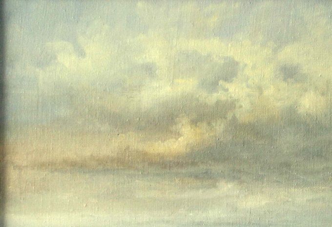 Alexander Kielland sa: Enhver klodrian kan skjønne at Hardanger er vakkert, men kom til Jæren,- her er natur for viderekomne. Maleri 70x100cm. Frå Skarsteinen, Reve, Jæren.