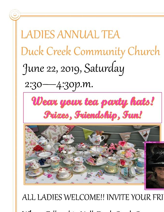 Bring a friend and join us June 22, 2:30-4:30. Great fun, fellowship, tea, finger sandwiches, and desserts!