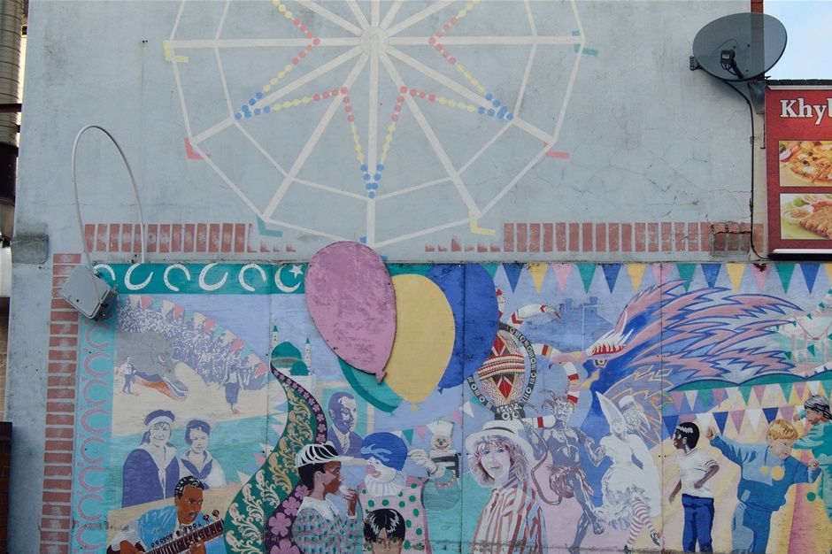 Mural in High st by Derek Jones a little faded now