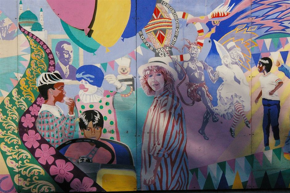 Detail of mural in High st by Derek Jones