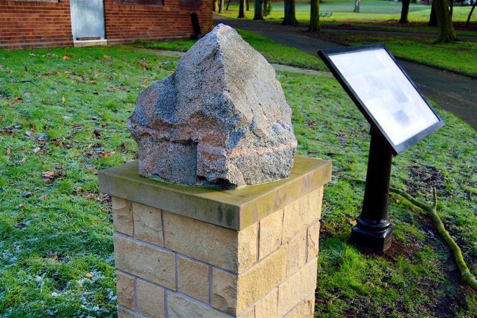 Monument in tribute to Bert Bissell in Buffery Park