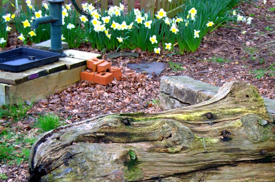 Owl seat by John Vaughan, now fallen on its face.