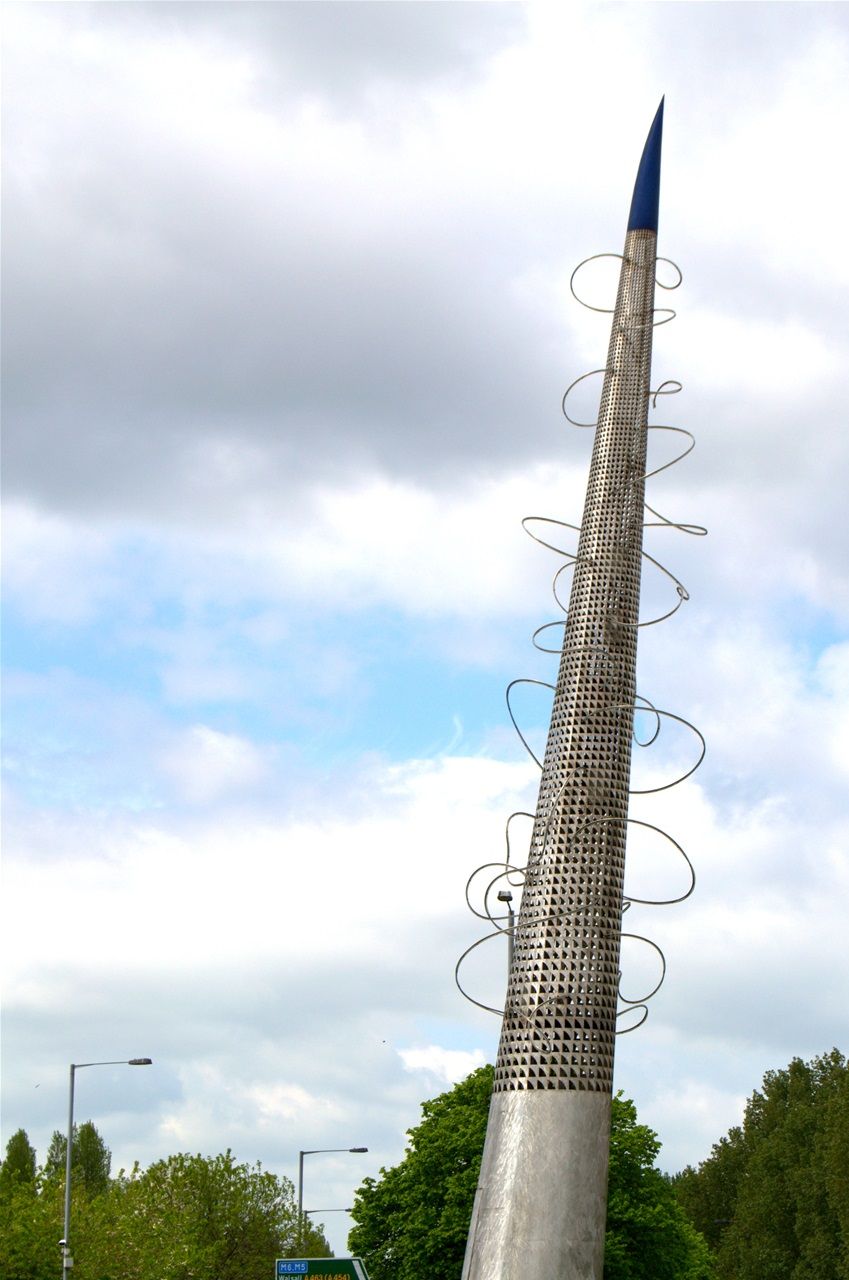 Vulcan rd roundabout. Tower of Light, designed by Eilis O'Connell
