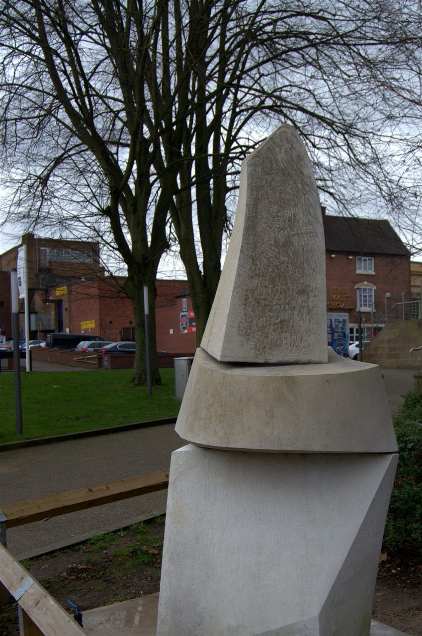 Obelisk with poem by Tagore, designed and carved John Vaughan 2019