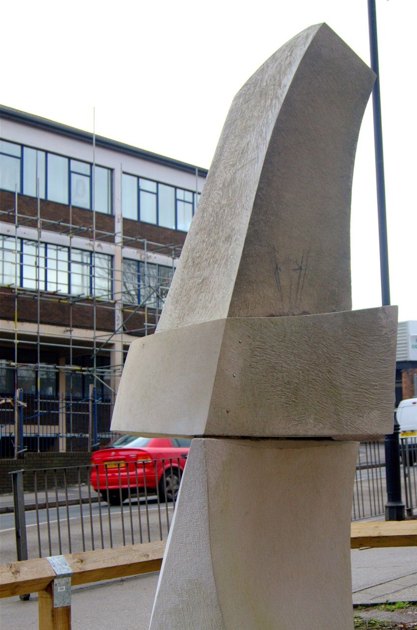 Obelisk with poem by Tagore, designed and carved John Vaughan 2019