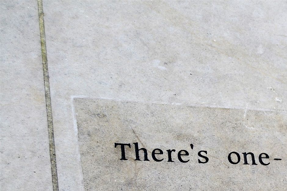 Ben Boucher poem 'Lines on Dudley Market' designed by Steve Field in Portland stone