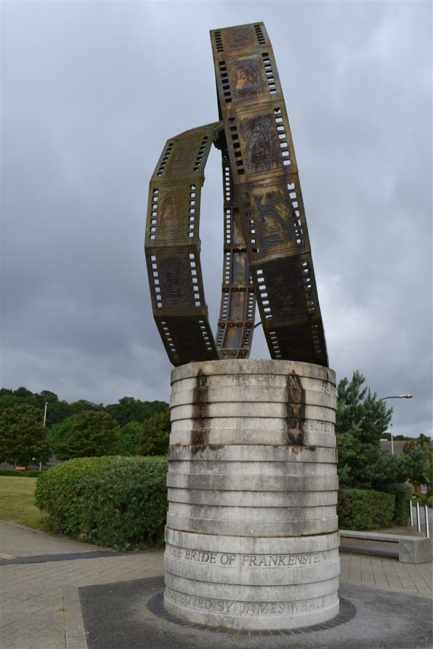 Castle gate park, James Whale tribute . cast iron film designed by Charles Hadcock 2001