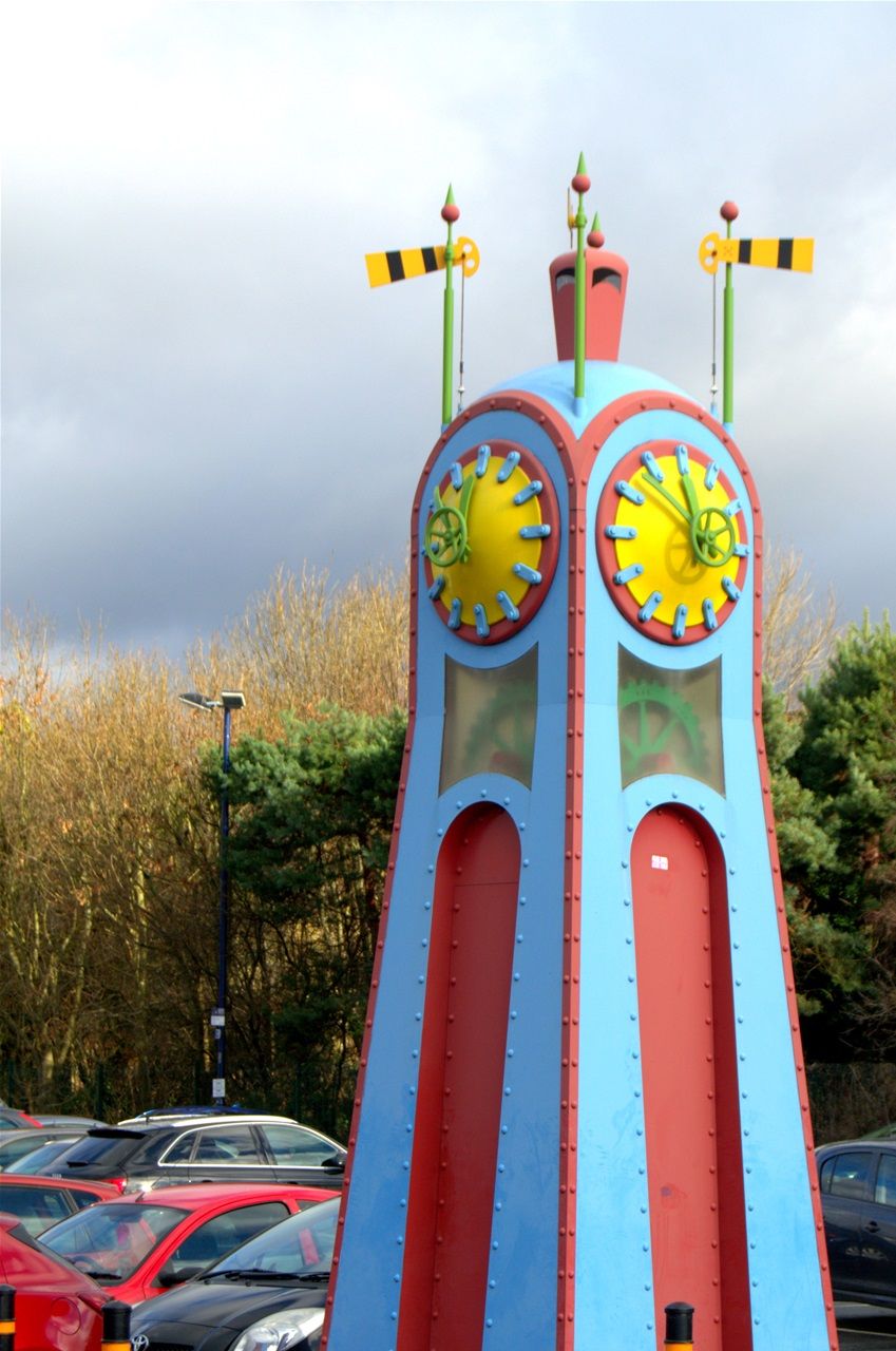 Stourbridge Junction clock, designed by Anuradha Patel 1996, repainted 2016 ish