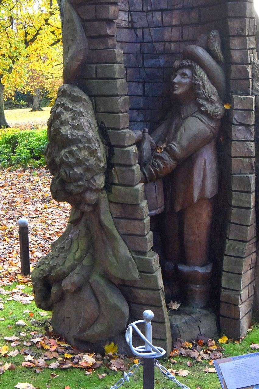 Wollascote park, Rupert. Designed Steve Field carved by Graham Jones in  Chestnut.