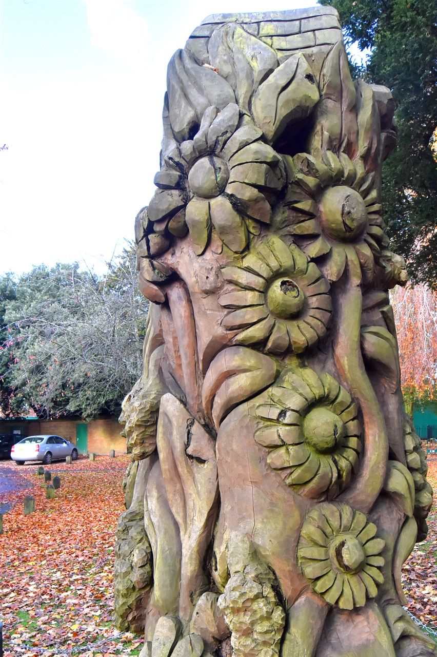 Wollascote park, Rupert. Designed Steve Field carved by Graham Jones in  Chestnut.